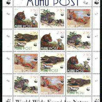 Estonia (Muhu) 1998 WWF - Wild Animals perf sheetlet containing complete set of 12 (3 sets of 4) unmounted mint