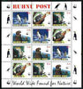 Estonia (Ruhnu) 1998 WWF - Wild Animals perf sheetlet containing complete set of 12 (3 sets of 4) unmounted mint