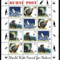 Estonia (Ruhnu) 1998 WWF - Wild Animals perf sheetlet containing complete set of 12 (3 sets of 4) unmounted mint