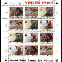 Estonia (Vorms) 1998 WWF - Wild Animals perf sheetlet containing complete set of 12 (3 sets of 4) unmounted mint