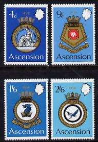 Ascension 1970 Royal Naval Crests - 2nd series perf set of 4 unmounted mint, SG 130-3