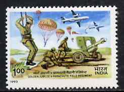 India 1993 50th Anniversary of 9th Parachute Field Artillery Regiment unmounted mint, SG 1533*