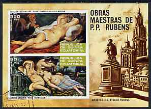 Equatorial Guinea 1973 Nude Paintings by Rubens imperf m/sheet very fine cto used, Mi BL 79