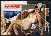 Equatorial Guinea 1973 Paintings of Nudes perf m/sheet (Delacroix) very fine cto used, Mi BL 74