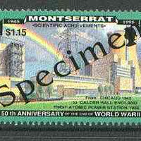 Montserrat 1995 Atomic Power Station $1.15 (from 50th Anniversary of end of World War II set) overprinted SPECIMEN unmounted mint, as SG 970s