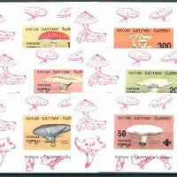 Batum 1998 World Scout Jamboree, Chile opt'd on set of 6 individual Fungi sheetlets (imperf) unmounted mint