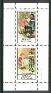 Grunay 1982 Children's Stories #01 (Wash on Monday & Polly Put the Kettle On) perf set of 2 values unmounted mint