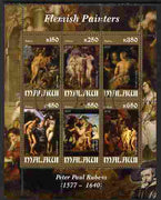 Malawi 2010 Art - Flemish Painters - Rubens perf sheetlet containing 6 values fine cto used