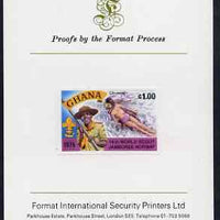 Ghana 1976 Life-Saving 1c (from World Scout Jamboree set) imperf proof mounted on Format International proof card, as SG 758