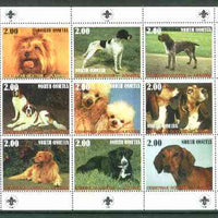 North Ossetia Republic 1999 Dogs perf sheetlet containing 9 values (with Scout Logo in margins) unmounted mint