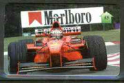 Telephone Card - Michael Schumacher £5 phone card (showing MS in Ferrari on curve)