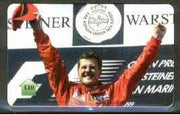 Telephone Card - Michael Schumacher £10 phone card (showing MS on Winners Rostrum)