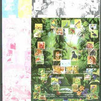 Abkhazia 1999 Wildlife composite sheetlet containing 9 values, the set of 5 imperf progressive proofs comprising the 4 individual colours, plus all 4-colour composite