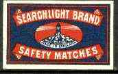 Match Box Labels - Searchlight Brand (Lighthouse) label made in England