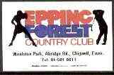 Match Box Labels - Epping Forest Country Club match box label in pristine condition (Bouldens)