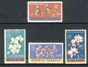 Indonesia 1962 Orchids Charity set of 4 unmounted mint, SG 938-41*