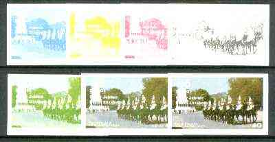 Iso - Sweden 1977 Silver Jubilee (London Scenes) 40 value (Horseguards) set of 7 imperf progressive colour proofs comprising the 4 individual colours plus 2, 3 and all 4-colour composites unmounted mint