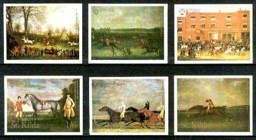 St Kilda 1969 Painting of Horses imperf complete set of 6 values unmounted mint*