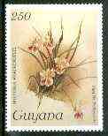 Guyana 1985-89 Orchids Series 2 plate 79 (Sanders' Reichenbachia) 250c unmounted mint, SG 2508*