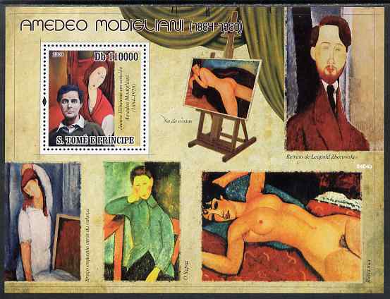 St Thomas & Prince Islands 2009 Amedeo Modigliani perf s/sheet unmounted mint