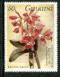 Guyana 1985-89 Orchids Series 2 plate 20 (Sanders' Reichenbachia) 50c unmounted mint, unlisted by SG without surcharge*