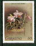 Guyana 1985-89 Orchids Series 2 plate 06 (Sanders' Reichenbachia) 50c unmounted mint, unlisted by SG without surcharge*