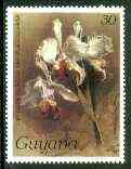 Guyana 1985-89 Orchids Series 2 plate 28 (Sanders' Reichenbachia) 30c unmounted mint, unlisted by SG without surcharge*