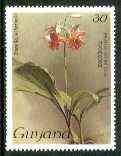 Guyana 1985-89 Orchids Series 2 plate 14 (Sanders' Reichenbachia) 30c unmounted mint, unlisted by SG without surcharge*