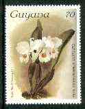 Guyana 1985-89 Orchids Series 2 plate 17 (Sanders' Reichenbachia) 70c unmounted mint, unlisted by SG without surcharge*