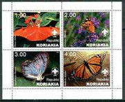 Koriakia Republic 1999 Butterflies (with Scout Logo) sheetlet containing complete set of 4 values unmounted mint