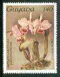 Guyana 1985-89 Orchids Series 2 plate 34 (Sanders' Reichenbachia) 140c unmounted mint, unlisted by SG without surcharge*