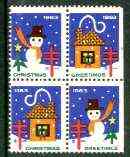 Cinderella - United States 1963 Christmas TB Seal se-tenant block of 4 unmounted mint