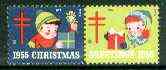 Cinderella - United States 1955 Christmas TB Seal se-tenant pair unmounted mint