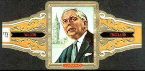 Cinderella - Lugano cigar band illustrating Harold Wilson (Prime Minister of England 1964-70 & 1874-76) with Big Ben, Series 12 No.8