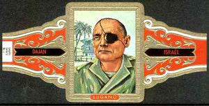 Cinderella - Lugano cigar band illustrating Moshe Dayan (Soldier & Statesman of Israel) Series 12 No.4