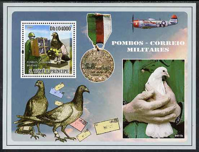 St Thomas & Prince Islands 2009 War Pigeons perf s/sheet unmounted mint