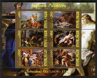 Malawi 2010 Art - Italian Painters - Ricci perf sheetlet containing 6 values fine cto used