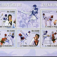 St Thomas & Prince Islands 2009 Taekwondo perf sheetlet containing 5 values unmounted mint