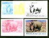 Angola 1999 Rhino 200,000k from Flora & Fauna def set, the set of 5 imperf progressive colour proofs comprising the four individual colours plus completed design (all 4-colour composite) 5 proofs unmounted mint