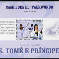 St Thomas & Prince Islands 2009 Taekwondo - Hwang perf s/sheet (Portuguese Text) unmounted mint