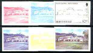 Montserrat 1986 Recording Studio $2.30 (from Tourism set) set of 6 imperf progressive proofs comprising the 4 individual colours plus 2 & 3-colour composites, as SG 713