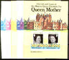 Montserrat 1985 Life & Times of HM Queen Mother (Glamis Castle) m/sheet, the set of 6 imperf progressive proofs comprising 2 individual colours 2 x 2 and all 4-colour composites (completed design) as SG MS 644