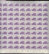 Malaya - Japanese Occupation 1943 Shrine 15c violet (deep shade) complete folded sheet of 100, a scarce survivor unmounted mint SG J303