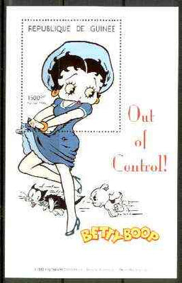 Guinea - Conakry 1998 Betty Boop 'Out of Control' perf souvenir sheet containing 1500 gnf value unmounted mint