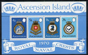 Ascension 1970 Royal Naval Crests - 2nd series perf m/sheet unmounted mint, SG MS 134