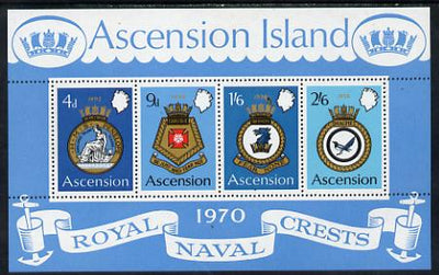 Ascension 1970 Royal Naval Crests - 2nd series perf m/sheet unmounted mint, SG MS 134