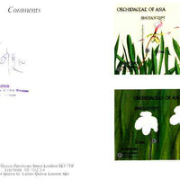 Bhutan 1990 Orchids - Paphiopedilum haynaldianum & Paphiopedilum niveum imperf m/sheets mounted in Folder entitled 'Your Proofs from the House of Questa', signed and approved by Director PTT, exceptionally rare ex Government archives (Sc 886 & 892)