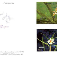 Bhutan 1990 Orchids - Phalaenopsis cornu-cervi & Dendrobium margaritaceeum imperf m/sheets mounted in Folder entitled 'Your Proofs from the House of Questa', signed and approved by Director PTT, exceptionally rare ex Government ar……Details Below