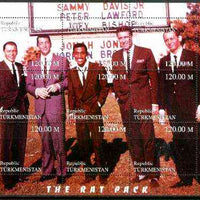 Turkmenistan 1999 The Rat Pack (Sinatra, Davis Jr, Dean Martin etc) composite perf sheetlet containing complete set of 9 values unmounted mint