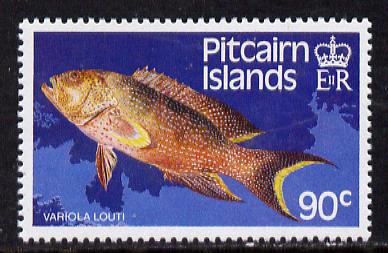 Pitcairn Islands 1988 Fish 90c with wmk s/ways inverted SG 312Ei (blocks & gutter pairs available pro rata) unmounted mint